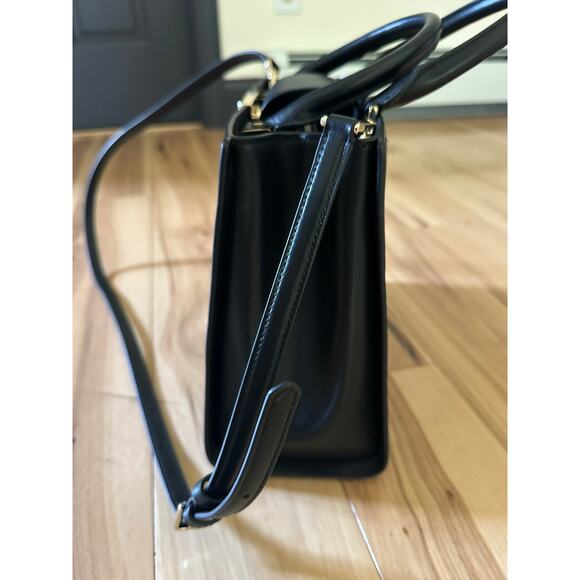 Kate Spade KB707 Reegan Medium Smooth Leather Satchel Crossbody in Black - Picture 5 of 11